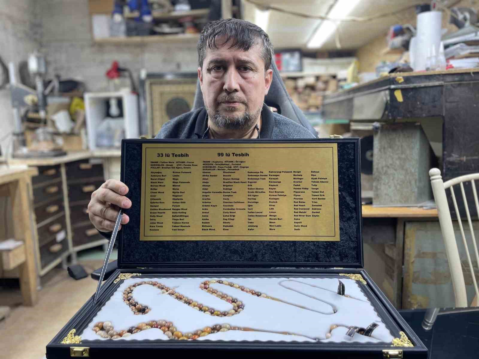 Ahşap sanatçısından rekor: 154 farklı ağaçla yapılan ilk tespih