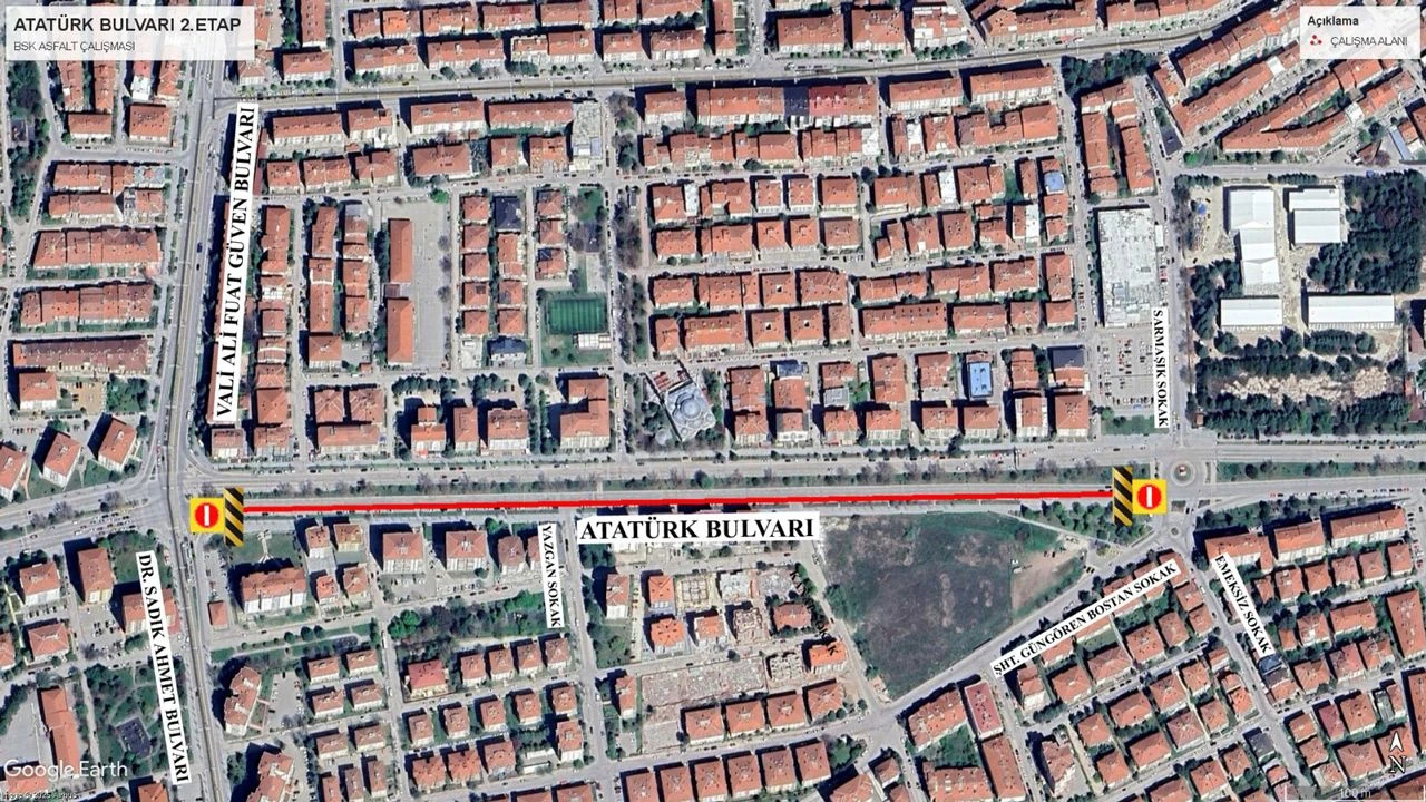 Atatürk Bulvarı’nda Gece Mesaisi: Dört Etaplık Asfaltlama Başlıyor