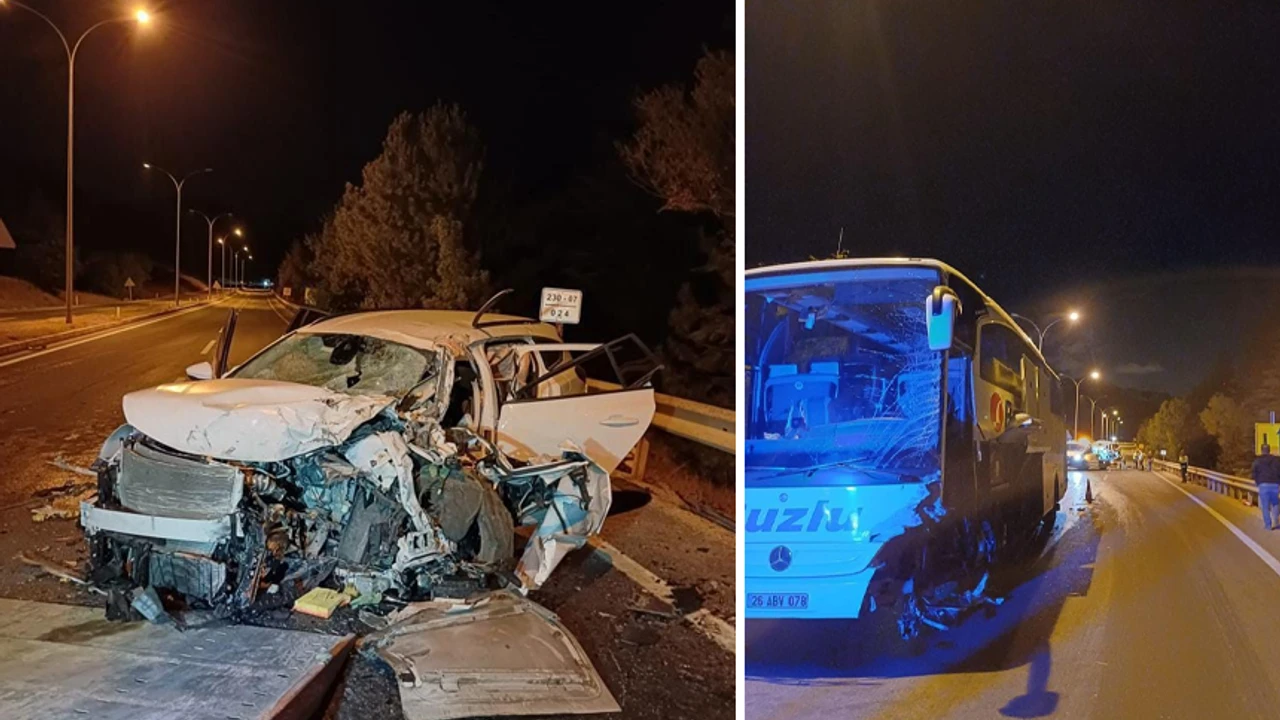 Eskişehir’de otobüs ile otomobil çarpıştı: Sürücü yoğun bakımda