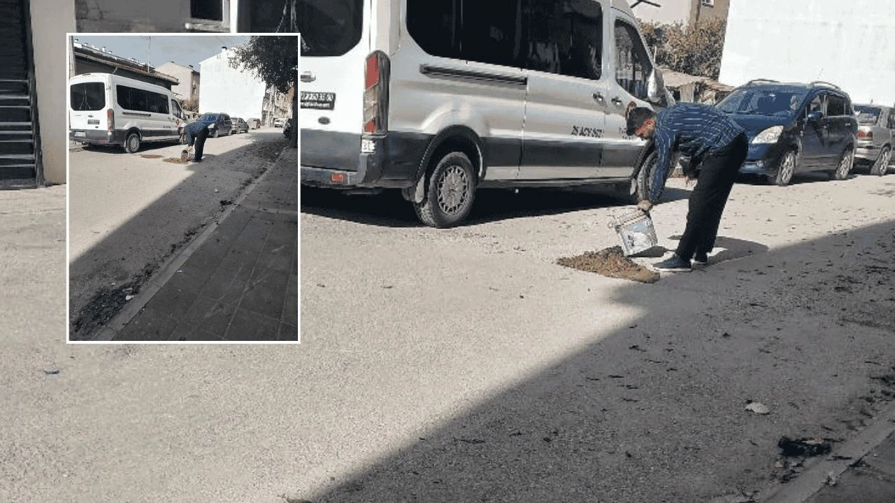 Eskişehir’de Yol Tepkisi: Çukuru Belediye Değil, Vatandaşlar Kapattı!