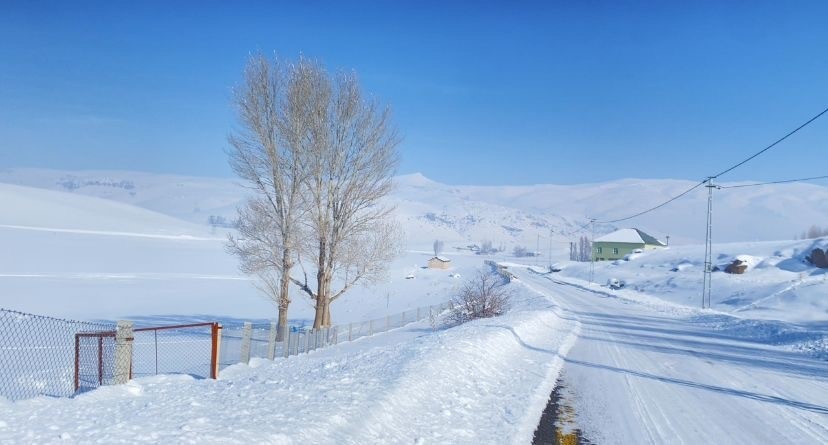 Ağrı’da kar manzarası görsel şölen oluşturdu