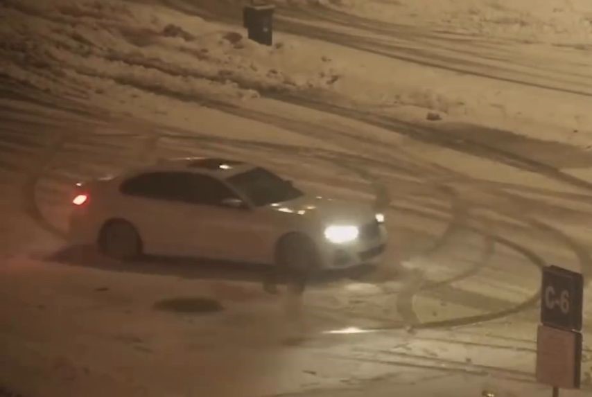 Bolu’da karla kaplı tesiste ‘drift’ keyfi pahalıya patladı