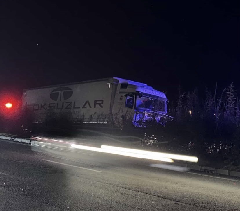Giresun’da tır aydınlatma direğine çarptı, şoför hayatını kaybetti