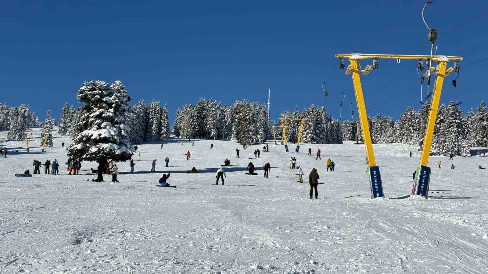Uludağ’da sömestr ve hafta sonu yoğunluğu birleşti