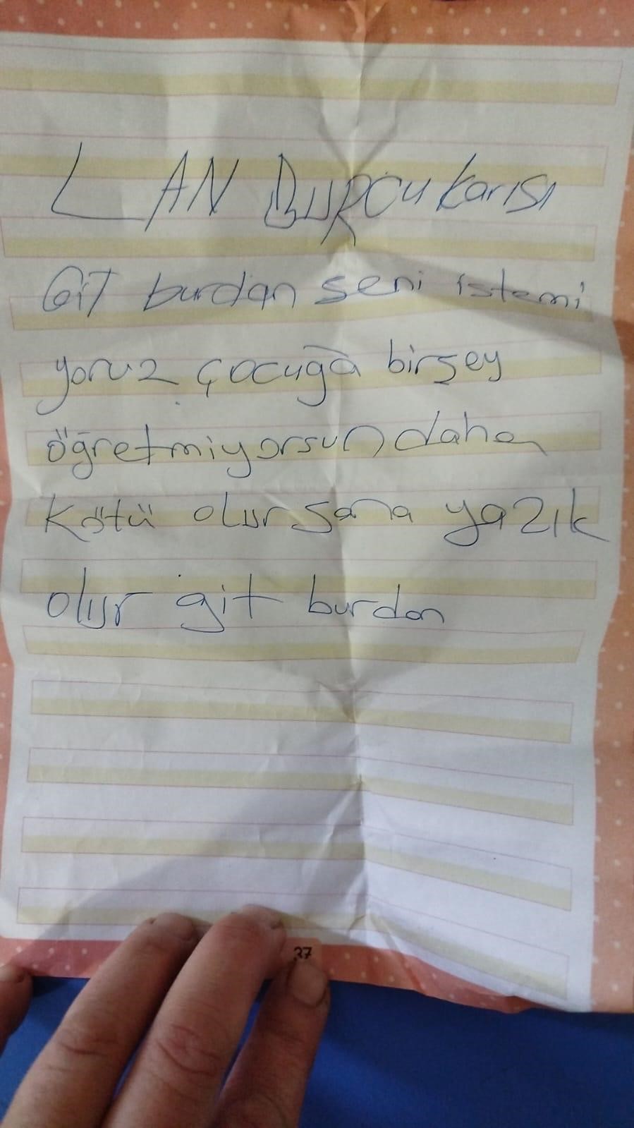 İlkokul kapısına tehdit içerikli not bırakan veli tutuklandı