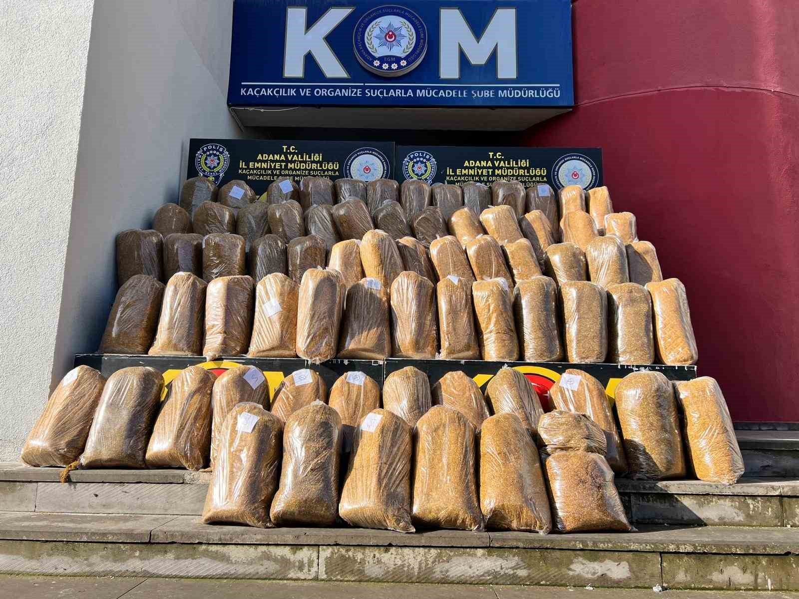 Adana’da 1 ton kaçak tütün ele geçirildi