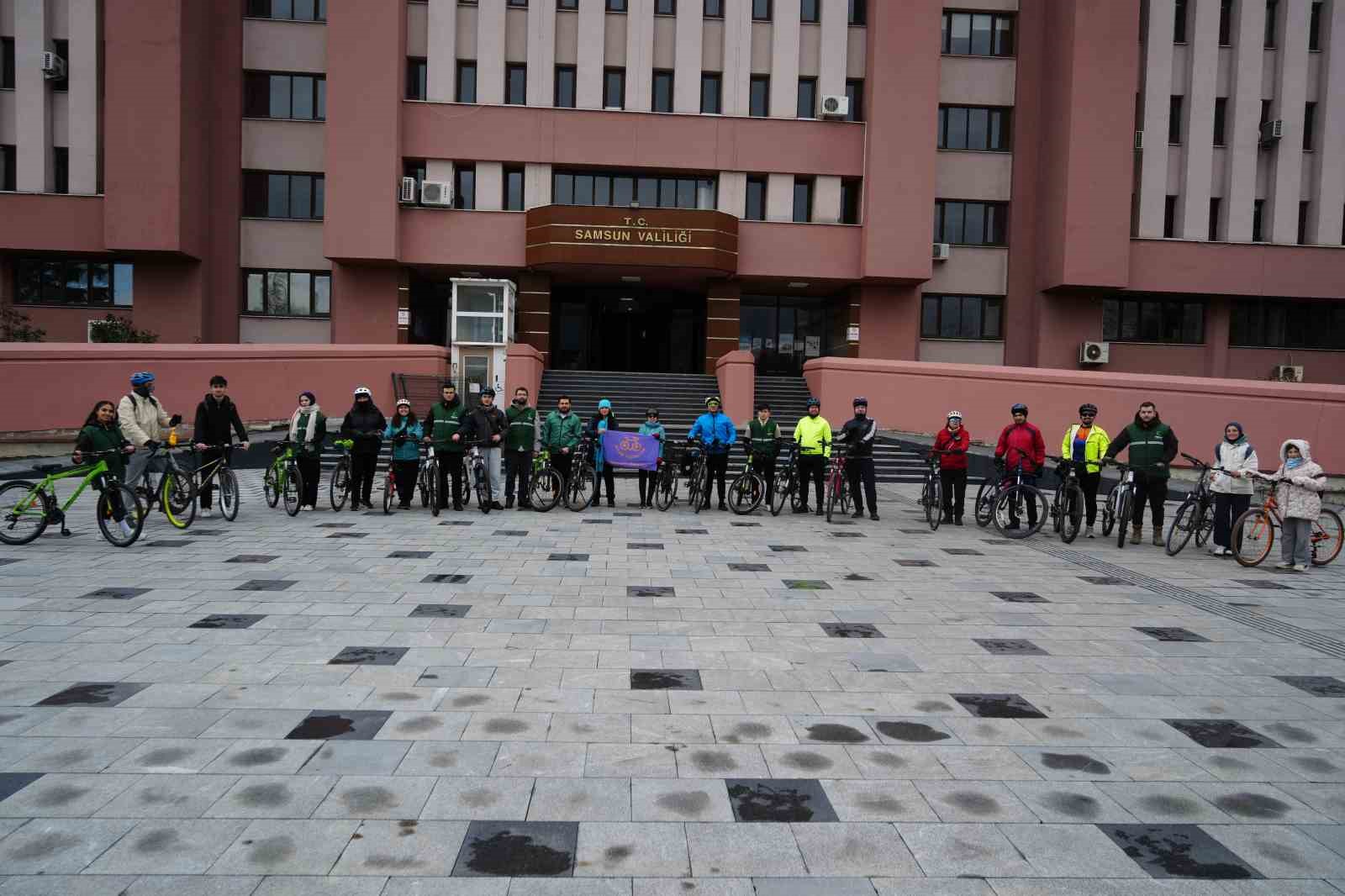 Samsun’da Yeşilay Haftası’nda pedallar sağlıklı yaşam için döndü