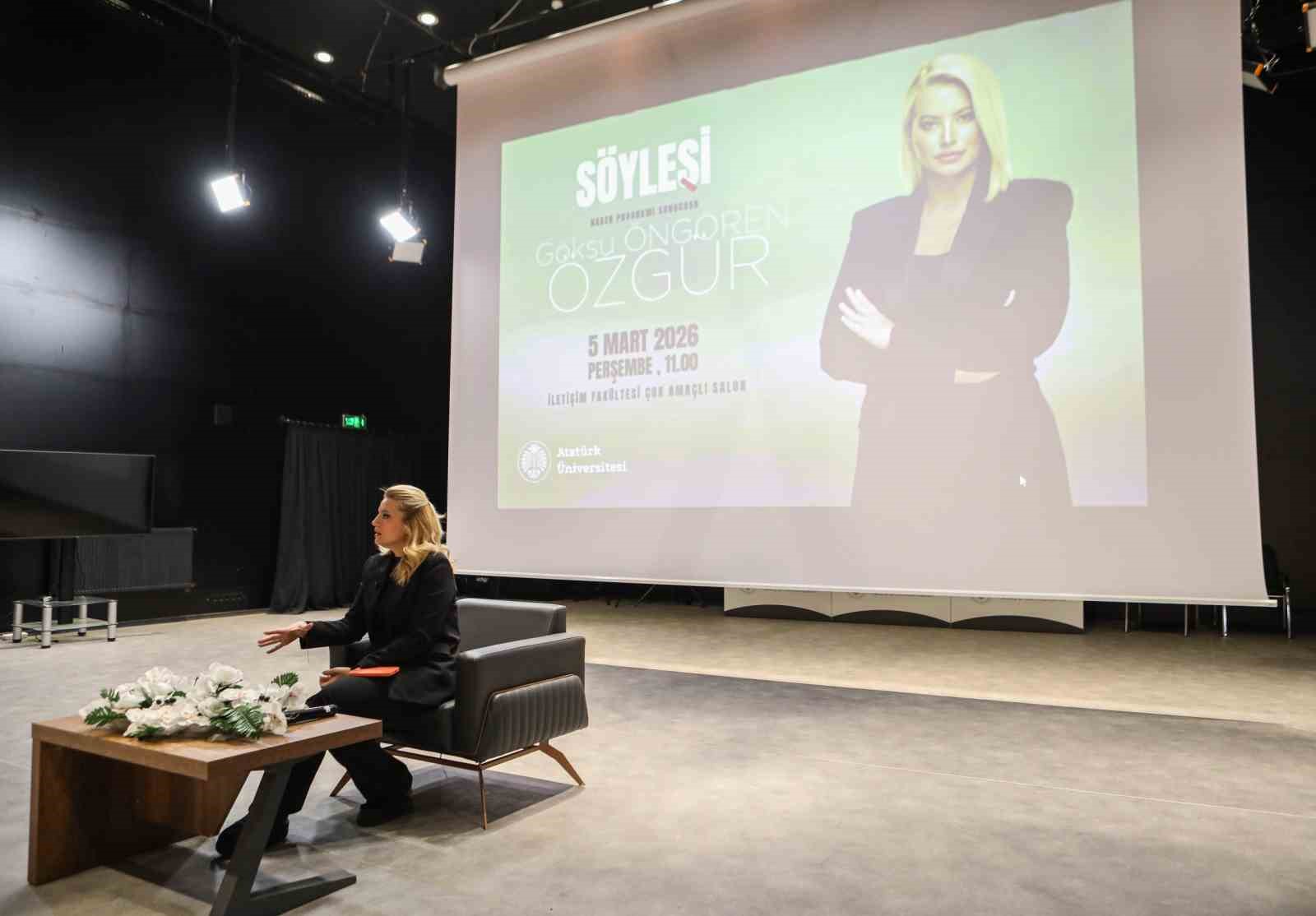 Gazeteci Göksü Öngören Özgür, Atatürk Üniversitesinde öğrencilerle buluştu