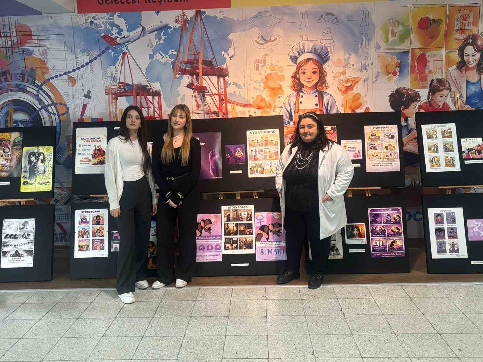 Liseli öğrencilerden 8 Mart’a anlamlı sergi