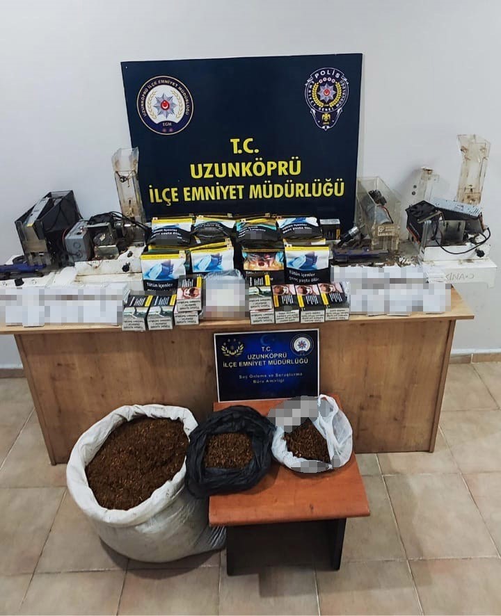 Edirne’de kaçak tütün ve makaron operasyonu