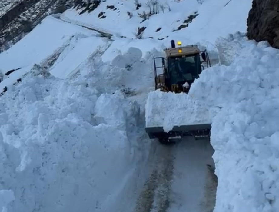 Hizan’da köy yoluna çığ düştü