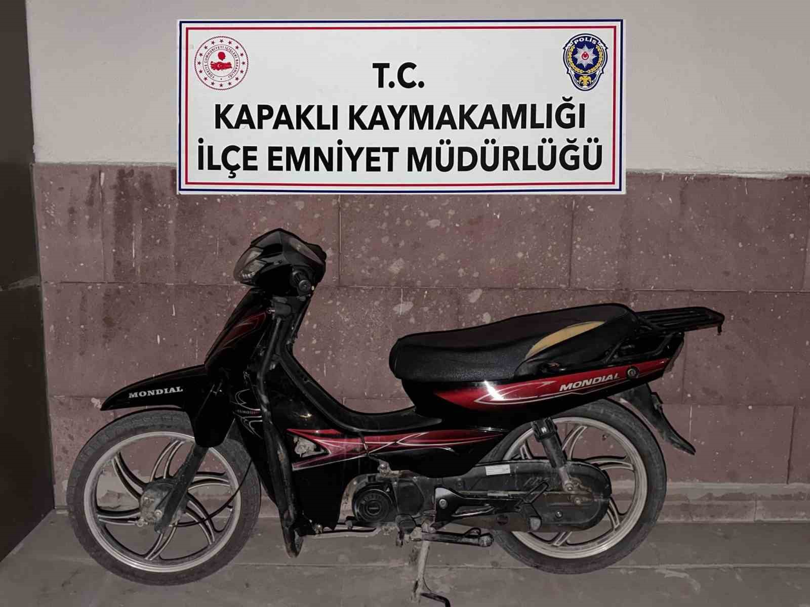 Kapaklı’da çalınan motosiklet bulundu