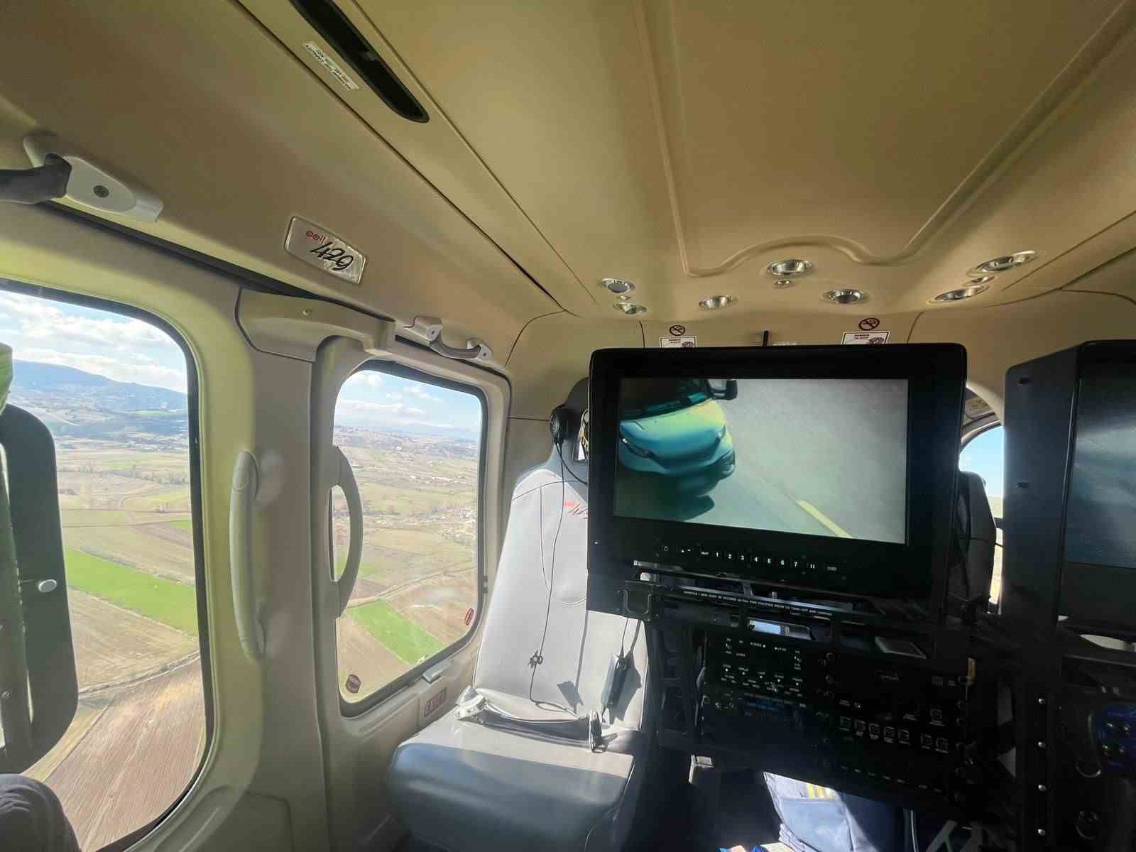 Burdur’da helikopter destekli trafik denetiminde 684 araç ve sürücüsü kontrol edildi
