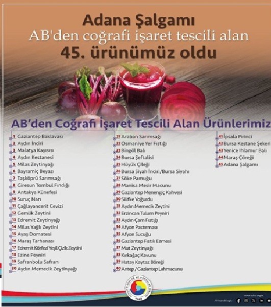 Adana şalgamı, AB’den coğrafi işaret tescili aldı