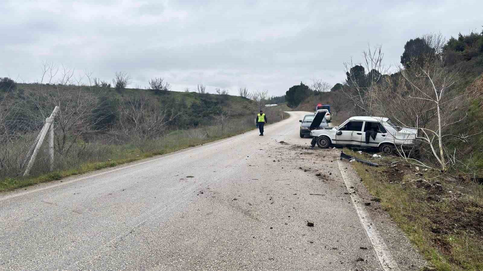 Direksiyon hakimiyetini kaybeden sürücü ağaca çarptı: 1 yaralı