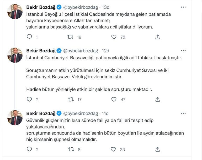 Bakan Bozdağ: Bombalı saldırıyla ilgili 8 Cumhuriyet Savcısı ve 2 Başsavcı Vekili görevlendirildi