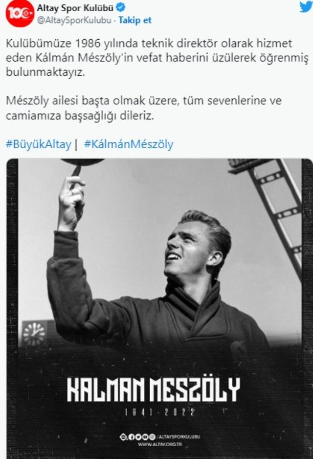 A Milli Takım'ın ve Fenerbahçe'nin eski teknik direktörü Meszöly hayatını kaybetti