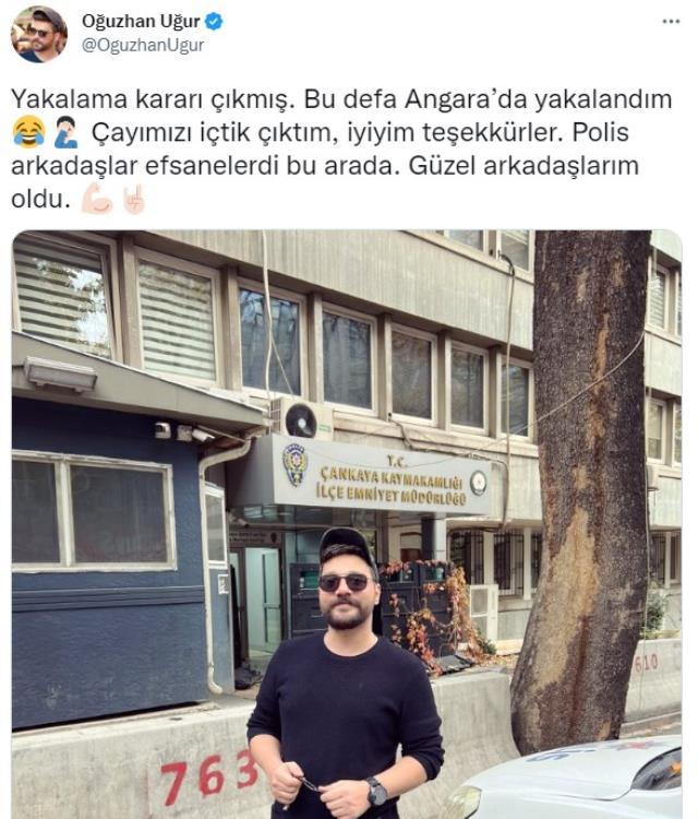 Hakkında yakalama kararı bulunan Oğuzhan Uğur, gözaltına alındı