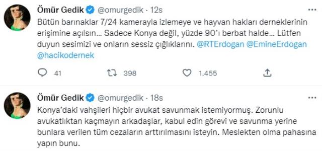 Ömür Gedik, Konya'daki köpek katliamı için avukatlara seslendi: Meslekten olma pahasına şüpheliler için ceza isteyin