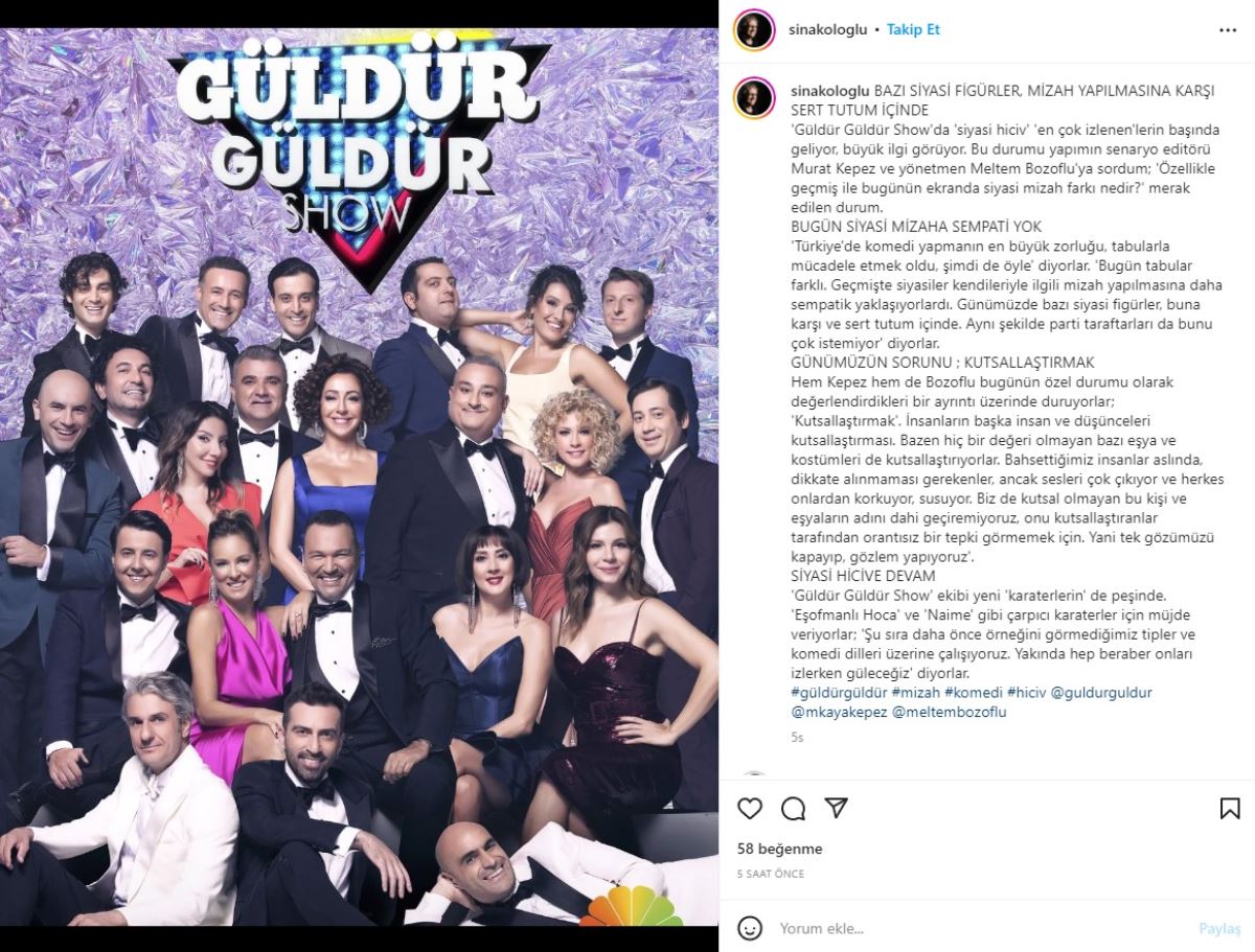 Güldür Güldür'den 'siyasi skeç' açıklaması: 'En büyük zorluk, tabularla mücadele...'