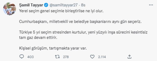 AK Partili Şamil Tayyar'dan tartışma yaratacak seçim önerisi: Bunu yaparsak Türkiye stresten kurtulur