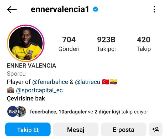 Enner Valencia'yı artık dünya tanıyor! 1 saat içinde ulaştığı takipçi sayısı inanılmaz