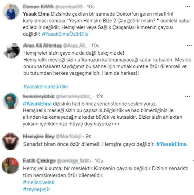 Yasak Elma dizisinde hemşireden çay istenilen sahne tepki çekti