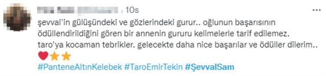 Altın Kelebek'e damga vuran anlar! Şevval Sam'ın ödül alan oğlunu izlerken gözleri doldu