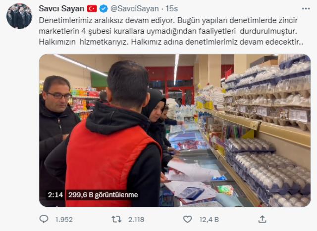 Denetimler hız kesmiyor! Ağrı'da son bir haftada mühürlenen zincir market sayısı 10'a yükseldi