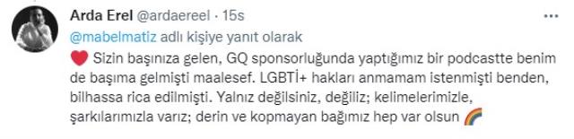 Yazar Arda Erel, Mabel Matiz'in ardından GQ ile yaşadığı olayı anlattı: LGBT hakları savunmamamı istediler