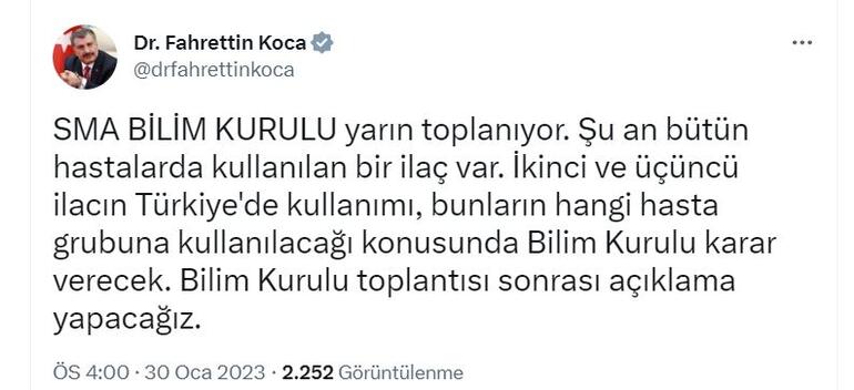 SMA Bilim Kurulu yarın toplanacak