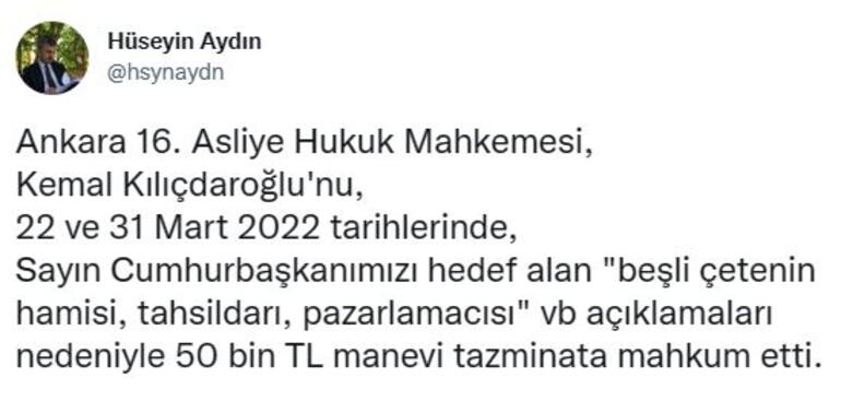 Kılıçdaroğlu, Cumhurbaşkanı Erdoğan'a tazminat ödeyecek