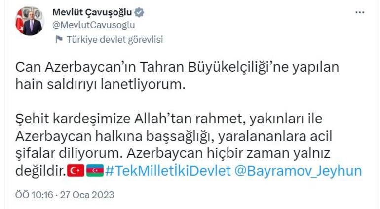 Bakan Çavuşoğlu, Azerbaycanlı mevkidaşı ile görüştü