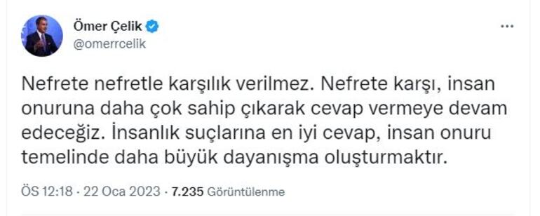 AK Parti'li Çelik: Faşizm ve nefret siyasetine karşı dayanışma oluşturmalıyız