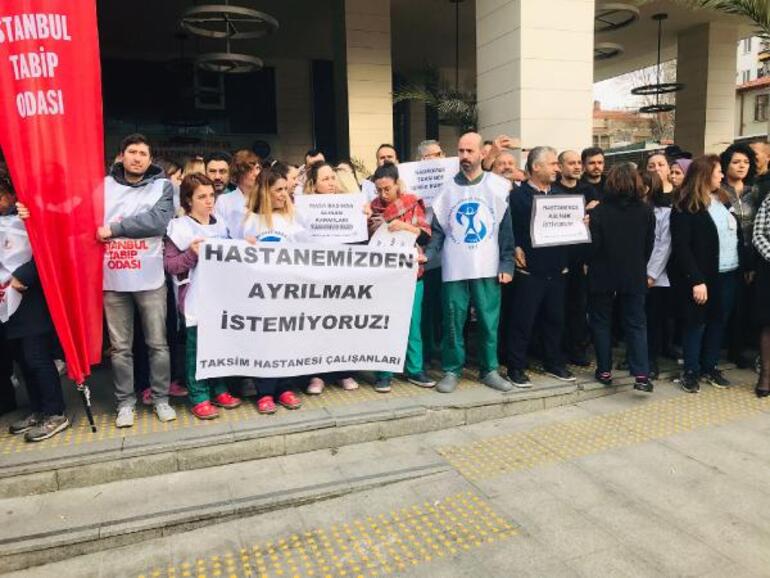 Taksim Eğitim ve Araştırma Hastanesi'nde Cerrahpaşa protestosu