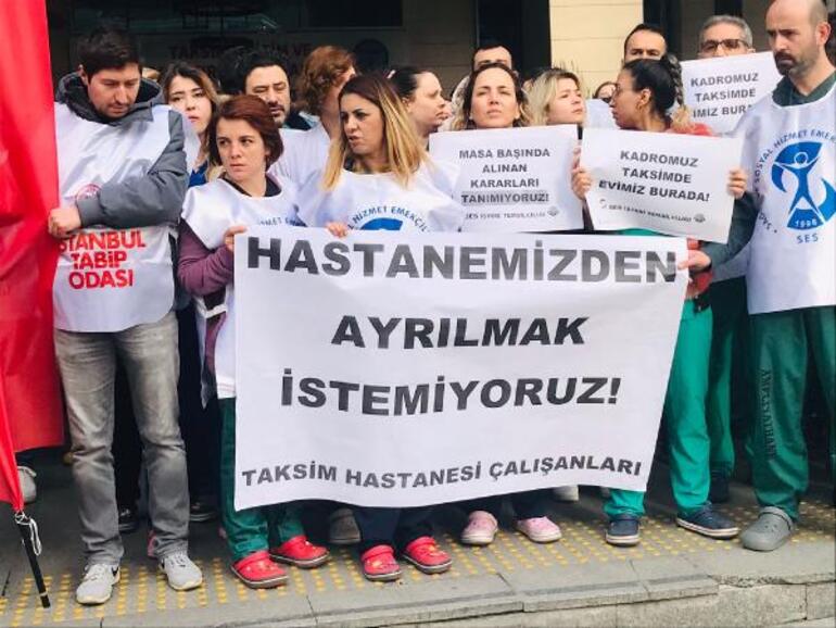 Taksim Eğitim ve Araştırma Hastanesi'nde Cerrahpaşa protestosu