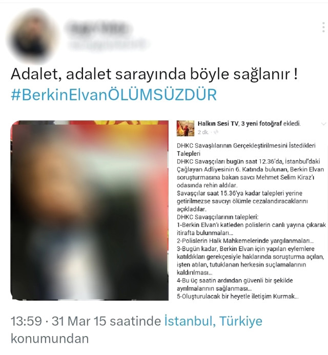 Şehit savcı Mehmet Selim Kiraz'la ilgili provokatif paylaşım yapan şahıs yakalanarak gözaltına alındı