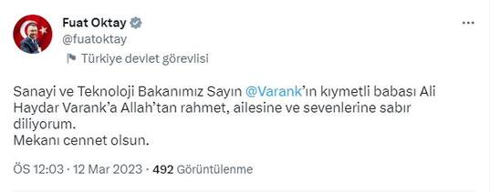 Bakan Varank'ın babası hayatını kaybetti