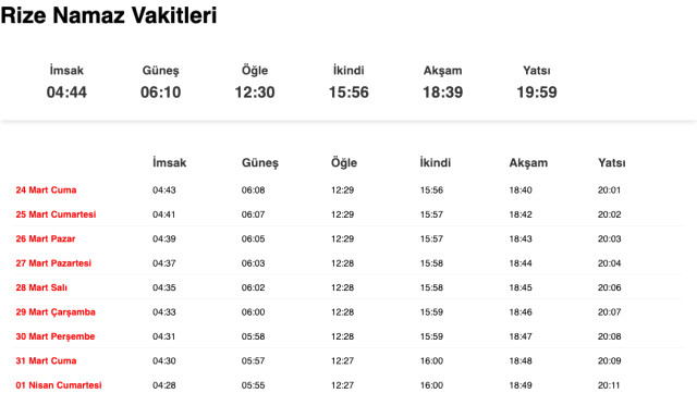 Rize, Ordu, Trabzon sahur ne zaman, saat kaçta? 24 Mart Rize, Ordu, Trabzon imsak vakti! Trabzon, Rize, Ordu sabah ezanı saat kaçta okunuyor?