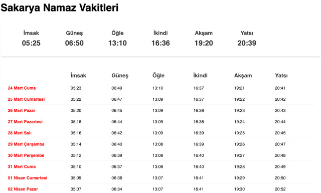 Sakarya sahur ne zaman, saat kaçta? 23 Mart Sakarya imsak vakti! Sakarya sabah ezanı saat kaçta okunuyor?