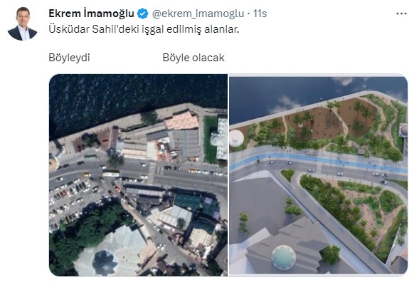 Kaçak yapıların yıkımı başladı! İmamoğlu, Üsküdar'a yapılacak projeyi paylaştı