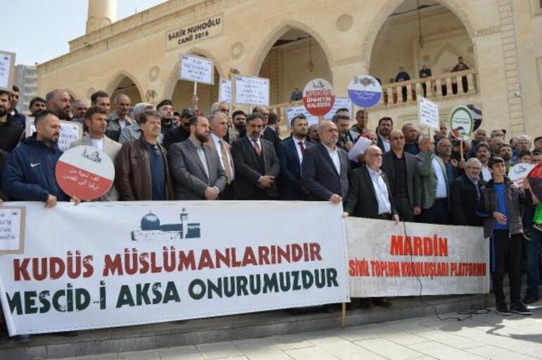 Mardin’de Cuma namazı sonrası İsrail’e tepki