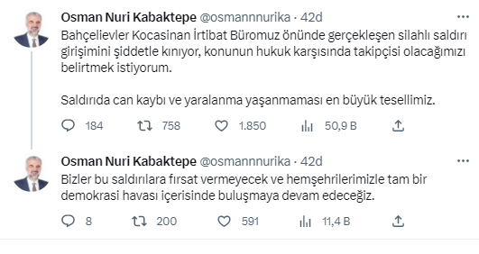 AK Parti seçim bürosu önünde ateş açılmasıyla ilgili İstanbul Valiliği'nden açıklama! 3 kişi gözaltında