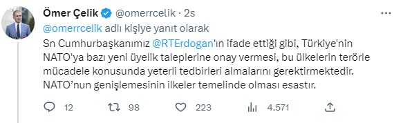 Finladiya'nın NATO'ya girmesinin ardından AK Parti'den İsveç'e mesaj: Taahhütlerin yerine getirilmesi halinde aynı ilkesel süreç işleyecek