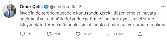 Finladiya'nın NATO'ya girmesinin ardından AK Parti'den İsveç'e mesaj: Taahhütlerin yerine getirilmesi halinde aynı ilkesel süreç işleyecek