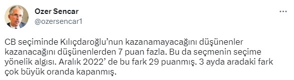 Metropoll son seçim anketi 2023! Metropoll kurucusu Özer Sencar, son anket sonuçlarını paylaştı! Metropoll son anket sonuçları nedir?