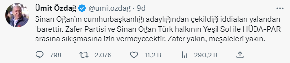 İnce'nin ardından Sinan Oğan'da mı adaylıktan çekiliyor? Bomba iddiaya yanıt Ümit Özdağ'dan geldi