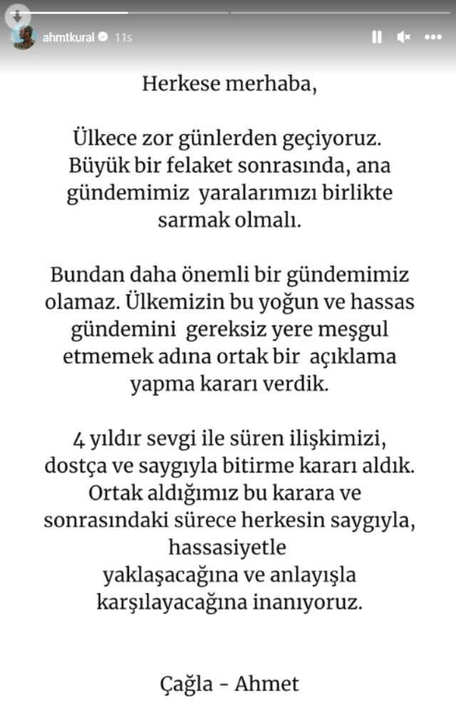 Ahmet Kural, 2 ay önce ayrıldığı Çağla Gizem Çelik ile barıştı