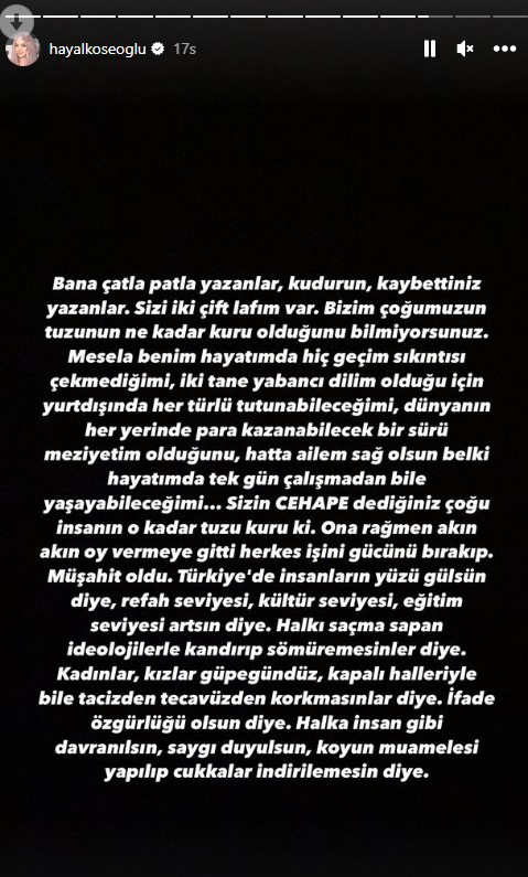 Seçim sonucunu gören oyuncu Hayal Köseoğlu, gözyaşlarına hakim olamadı