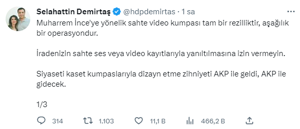 Selahattin Demirtaş'tan Muharrem İnce'nin adaylıktan çekilmesine ilişkin ilk yorum